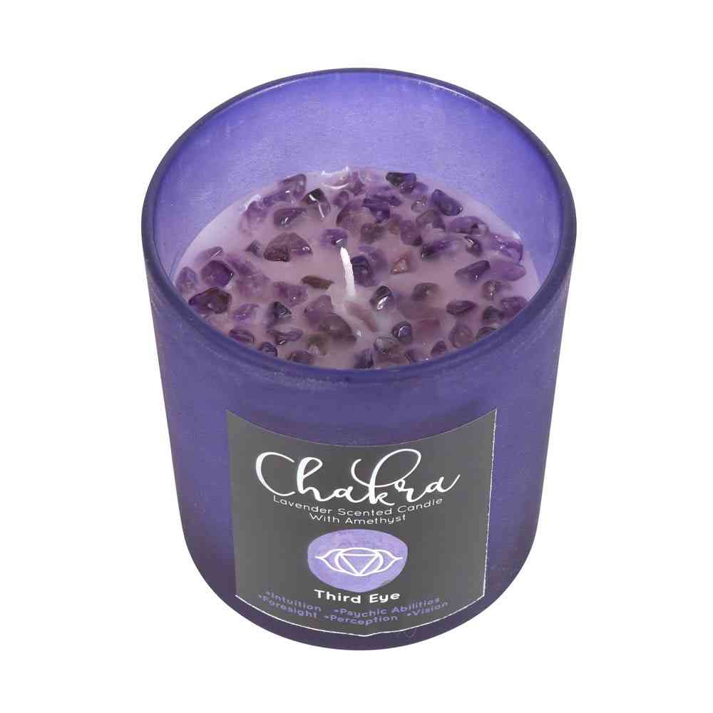 Something Different - Third Eye Chakra Lavender Crystal Chip Duftkerze - Lila